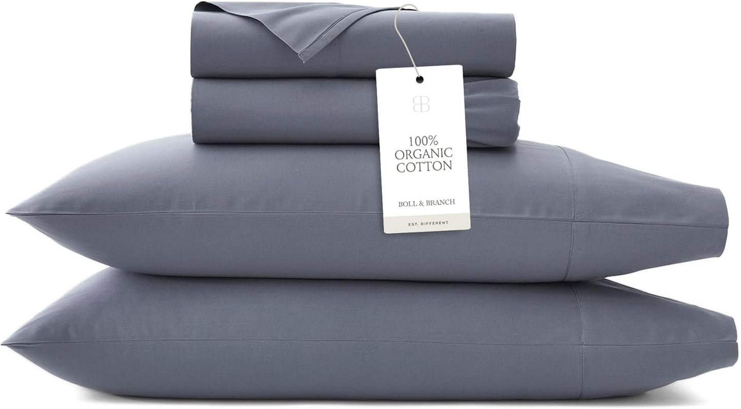 BOLL & BRANCH Signature Hemmed Sheet Set - King, Mineral Luxury