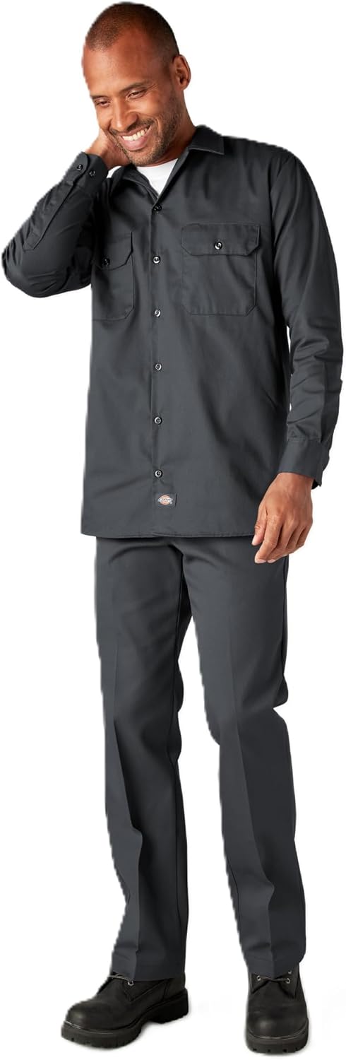 Dickies Men's Long Sleeve Work Shirt for Comfort and Durability