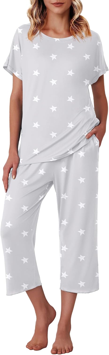 Ekouaer Women's Capri Pajama Sets for Comfort and Style
