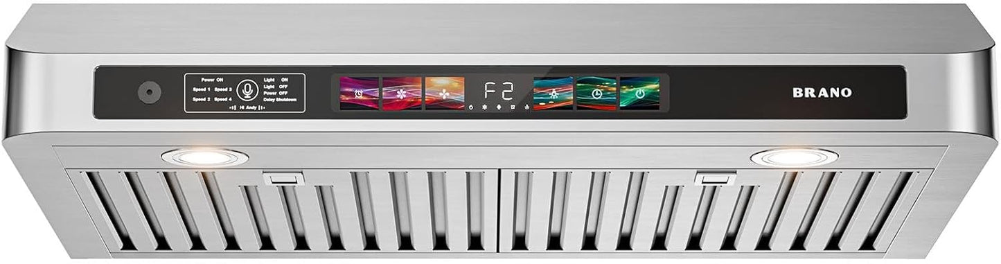 BRANO 30 Inch Under Cabinet Range Hood with Voice Control