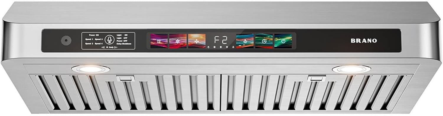 BRANO 30 Inch Under Cabinet Range Hood with Voice Control