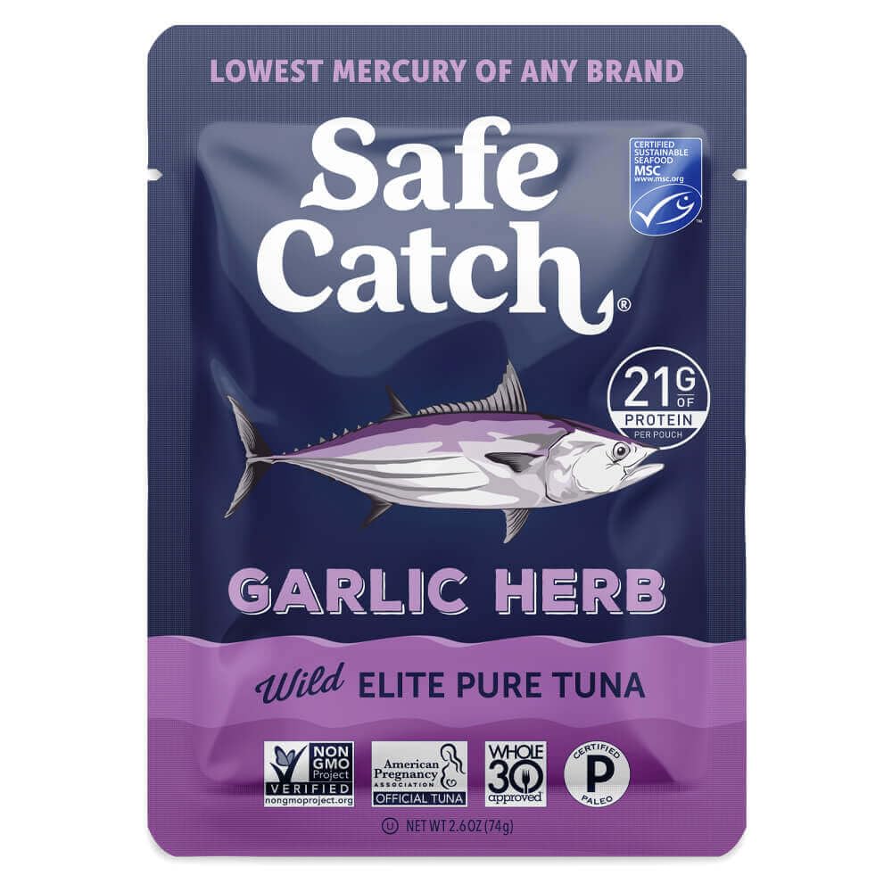 Safe Catch Elite Lowest Mercury Tuna Pouch, Garlic Herb Flavor