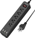 Power Strip 5-Outlet Surge Protector with 3 USB Ports - Compact 4.5 ft