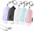 Personal Safety Alarm Keychain 5 Pack - Rechargeable 130dB Alarm