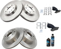 TRQ Front Rear Ceramic Brake Pad Rotor Kit Compatible with Nissan