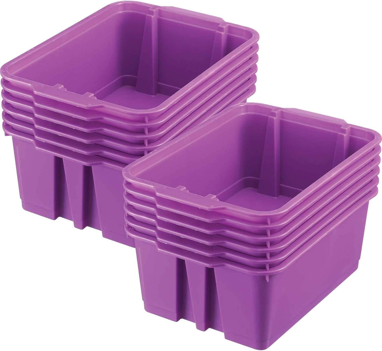 Stackable Plastic Book and Organizer Bins for Home or Classroom