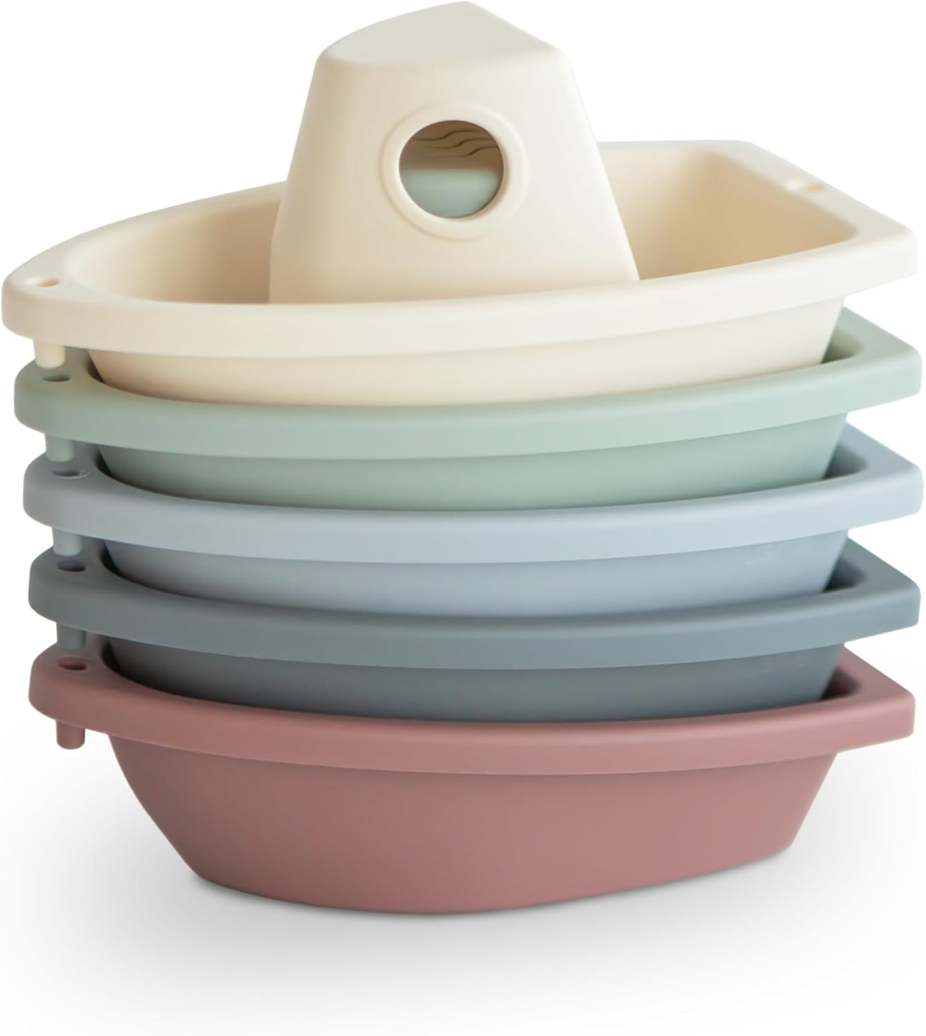 mushie Stackable Bath Boats Toy | Floating Fun for Baby