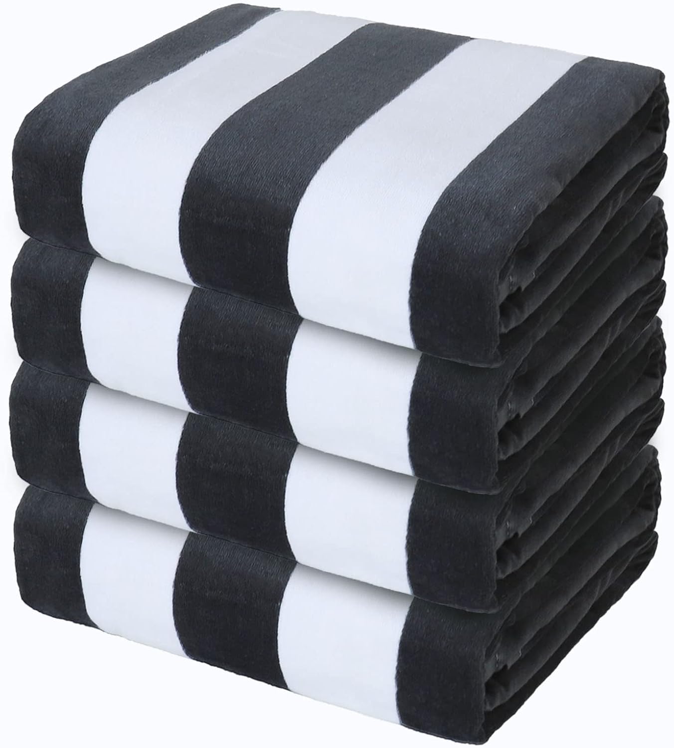 Oversized Beach Towels 100% Cotton Soft Cabana Stripe 35x70 in