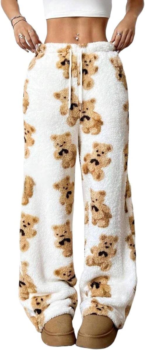 ZAFUL Women's Fuzzy Plush Pajama Pants for Cozy Comfort