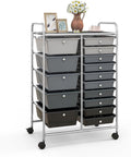 Giantex 15 Drawers Rolling Cart - Large Capacity Storage Cart