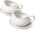 Gravy Boat with Saucer Stand 24oz - Large Ceramic Sauce Boat