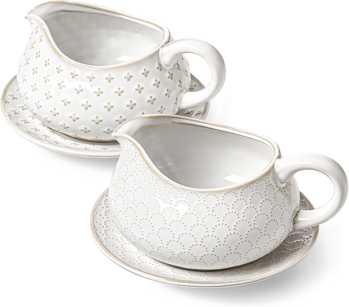 LE TAUCI Gravy Boat with Saucer Stand 24oz for Sauces