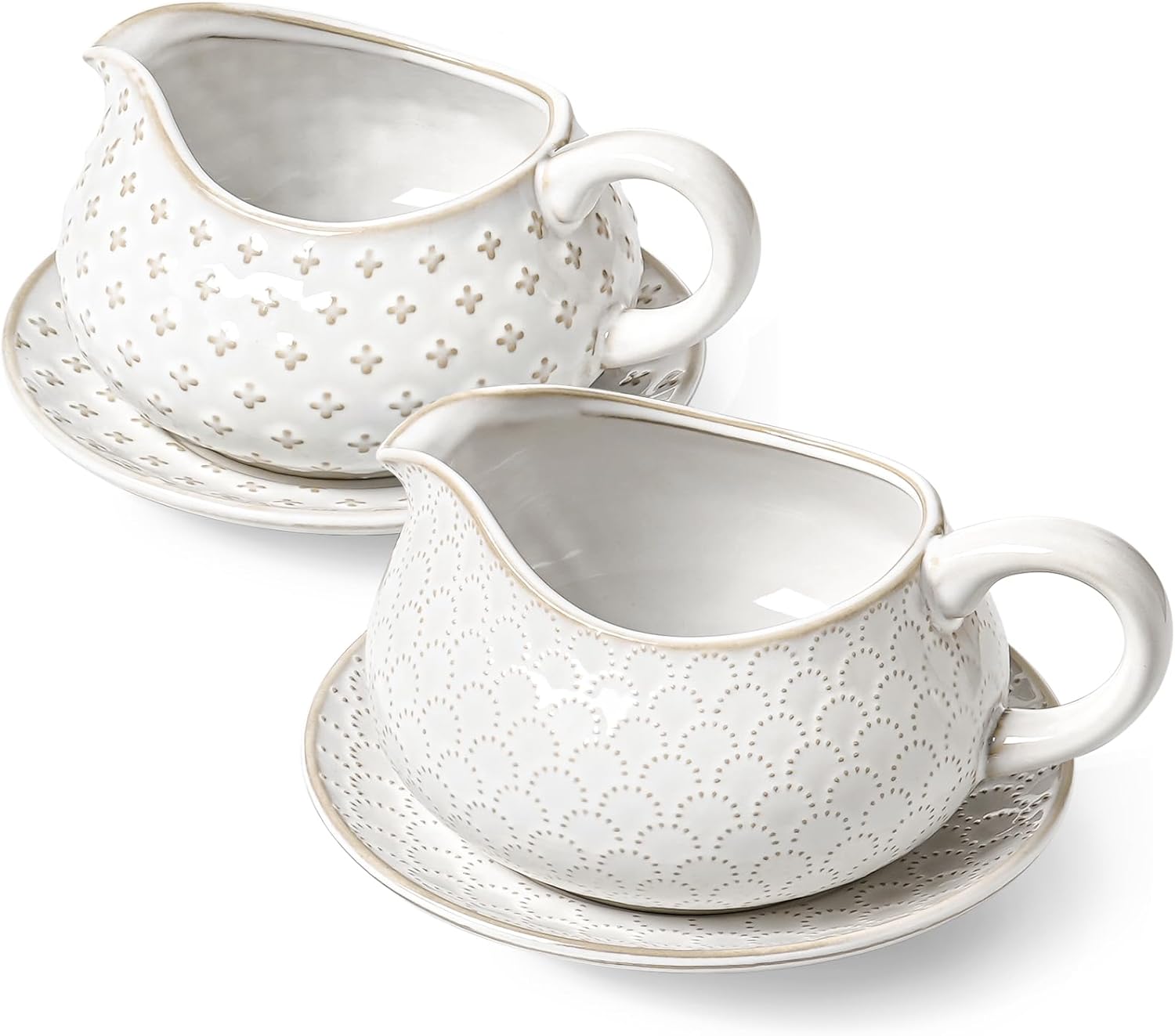 LE TAUCI Gravy Boat with Saucer Stand 24oz for Sauces