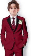 Boys Slim Fit Formal Suit with Matching Bow Tie - Tailored Look