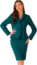 Allegra K 2 Piece Suit Skirt Set - Classic Office Blazer & Pencil Day