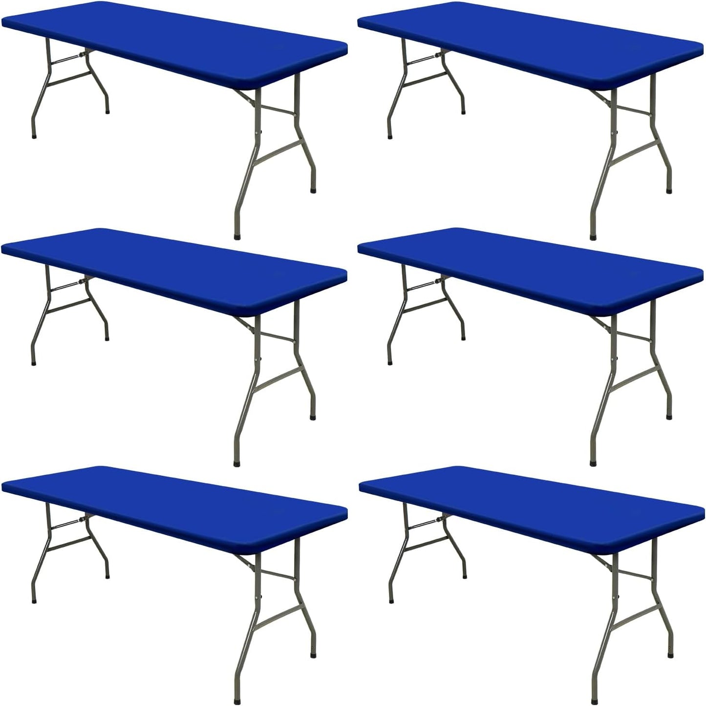 6 Pack Waterproof Elastic Fitted Tablecloths for 6 Foot Tables