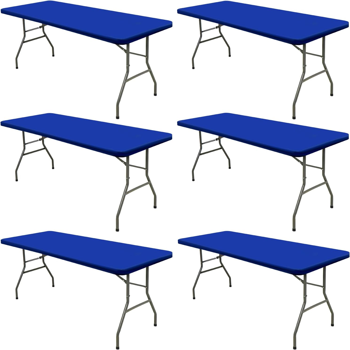 6 Pack Waterproof Elastic Fitted Tablecloths for 6 Foot Tables
