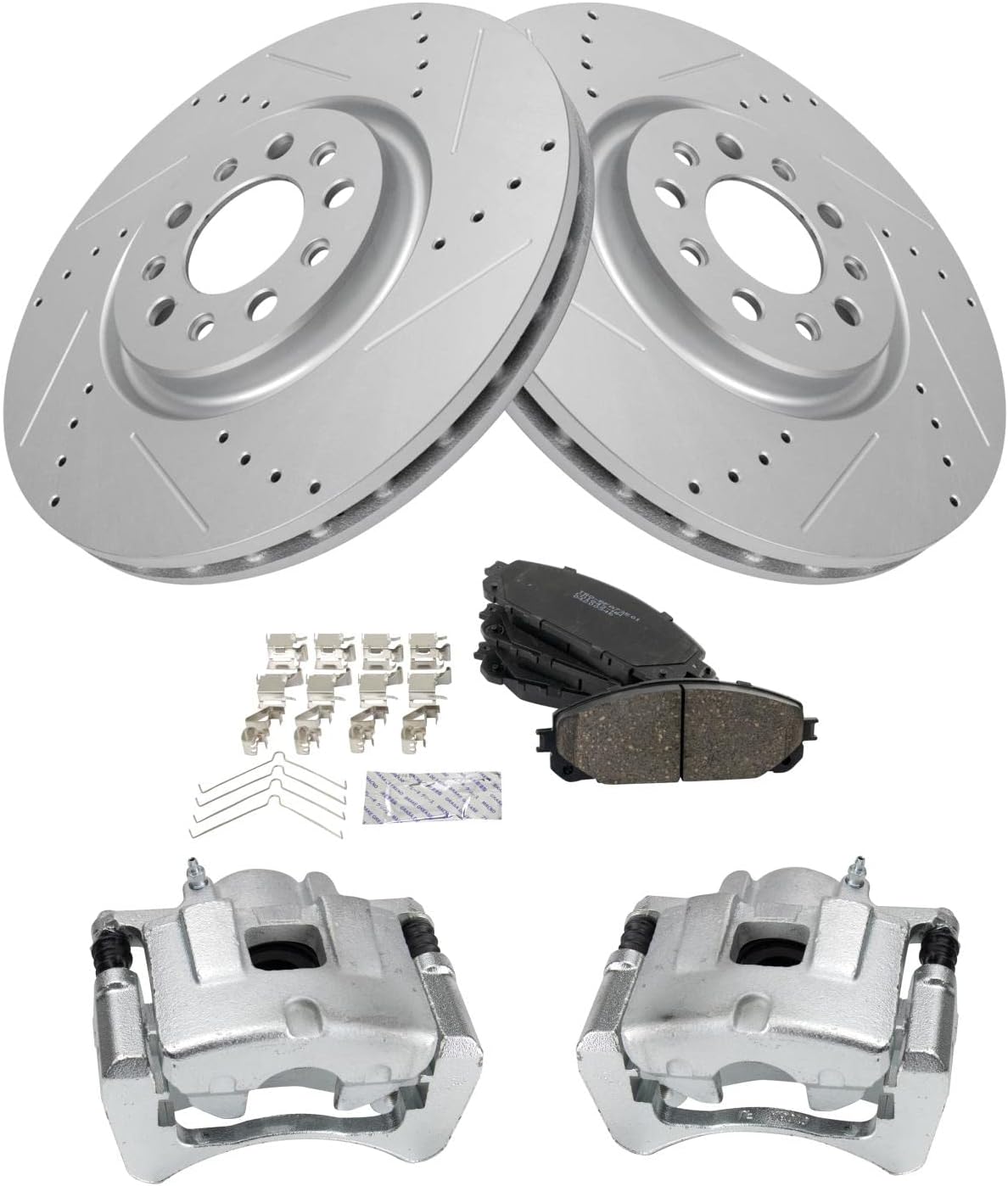 TRQ Performance Brake Pad & Rotor Kit for Jeep Cherokee 2016-2019