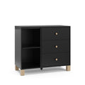 Storkcraft California 3 Drawer Combo Dresser (Black with Driftwood)