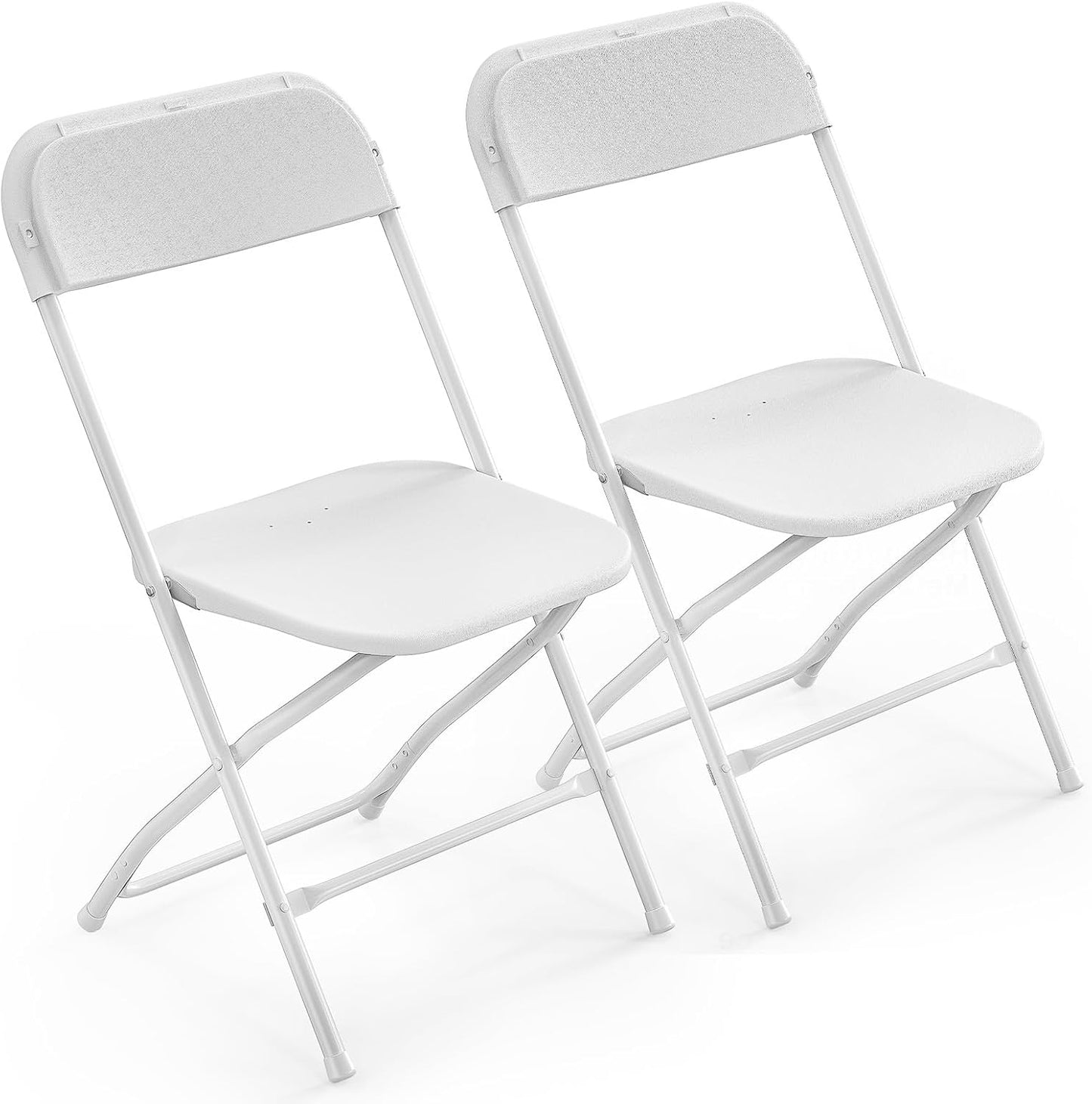VINGLI 2 Pack White Plastic Folding Chair for Events and More