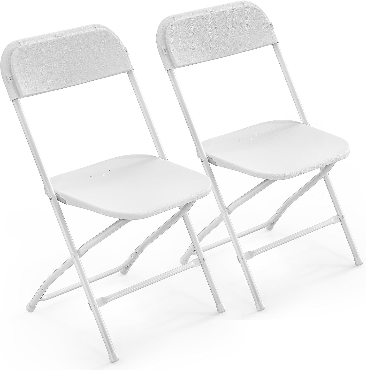 VINGLI 2 Pack White Plastic Folding Chair for Events and More