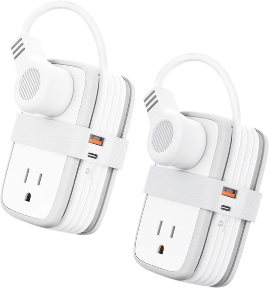USB C Power Strip 2 Pack with 4 Outlets and 45W Charging