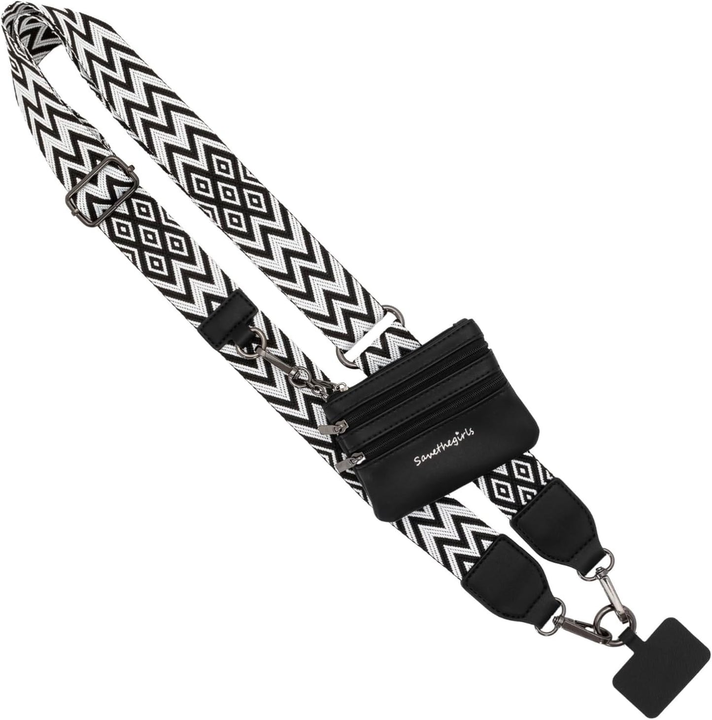 Clip and Go Phone Strap with Zipper Wallet Pouch for Style