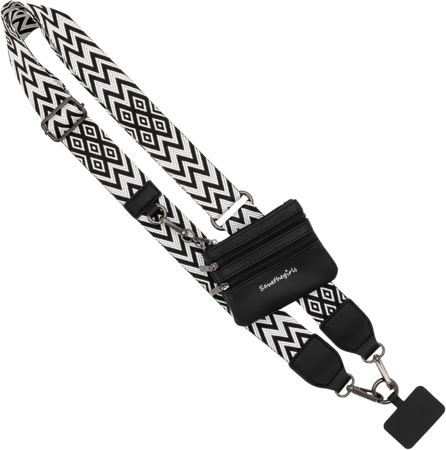 Clip and Go Phone Strap with Zipper Wallet Pouch for Style
