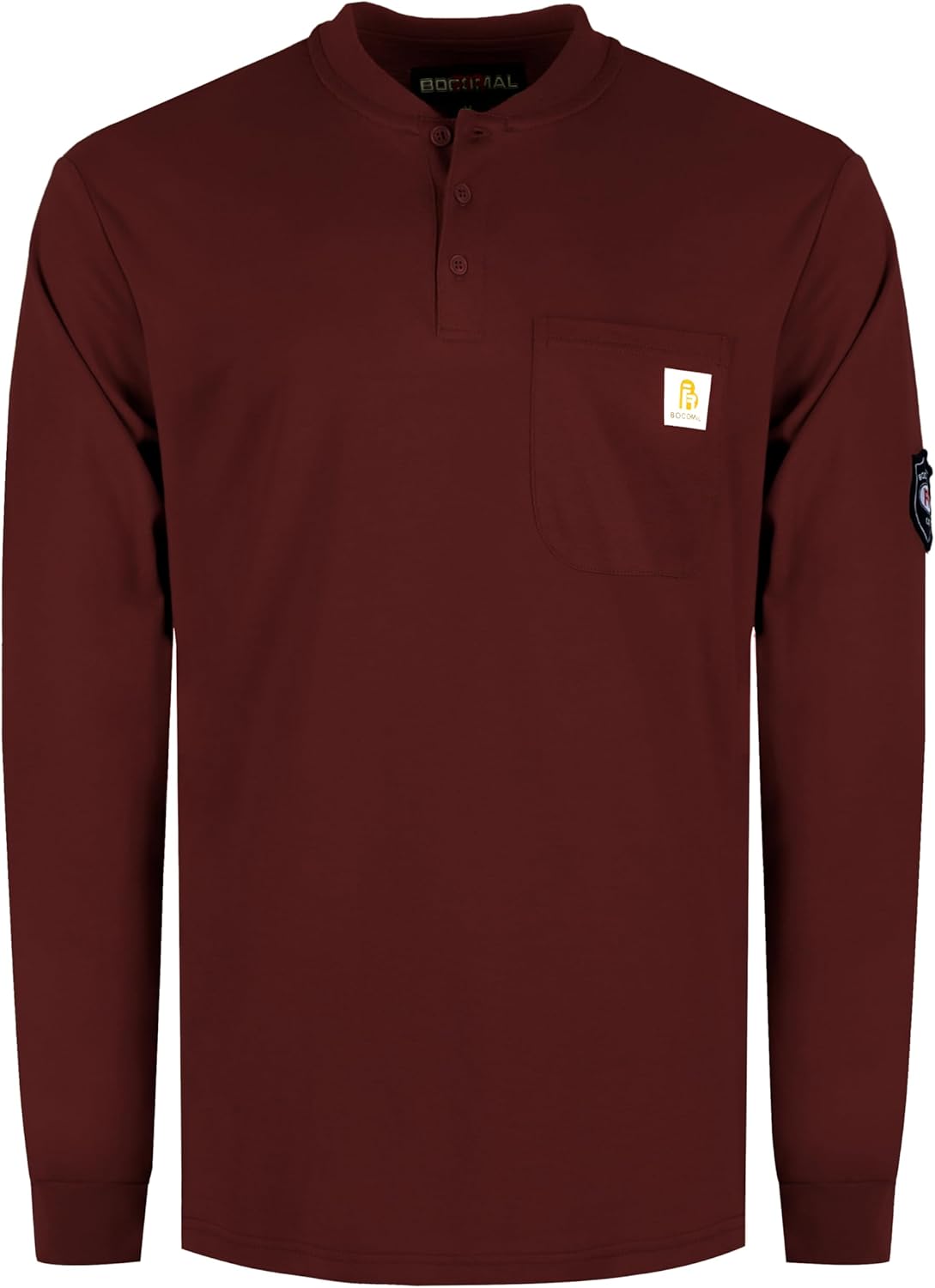 BOCOMAL FR Shirts Flame Resistant Cotton Henley Workwear