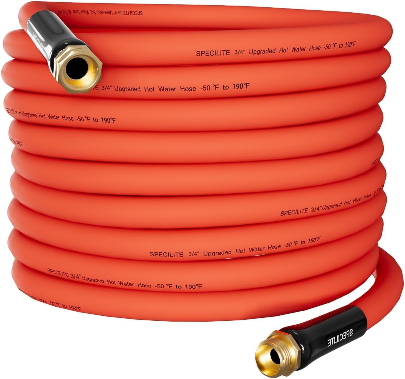 3/4in Hot/Cold Garden Water Hose 50 ft - Flexible & Lightweight