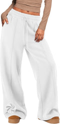 Womens Wide Leg Sweatpants Fleece Lined Baggy Pants - Cozy Warm Fit
