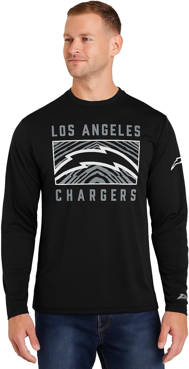Zubaz NFL Men's Long Sleeve Team Graphic T-Shirt for Fans