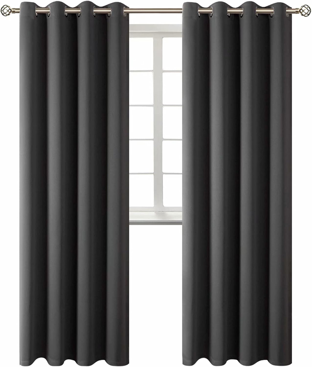 BGment Blackout Curtains for Living Room - Dark Grey 52 x 95 in