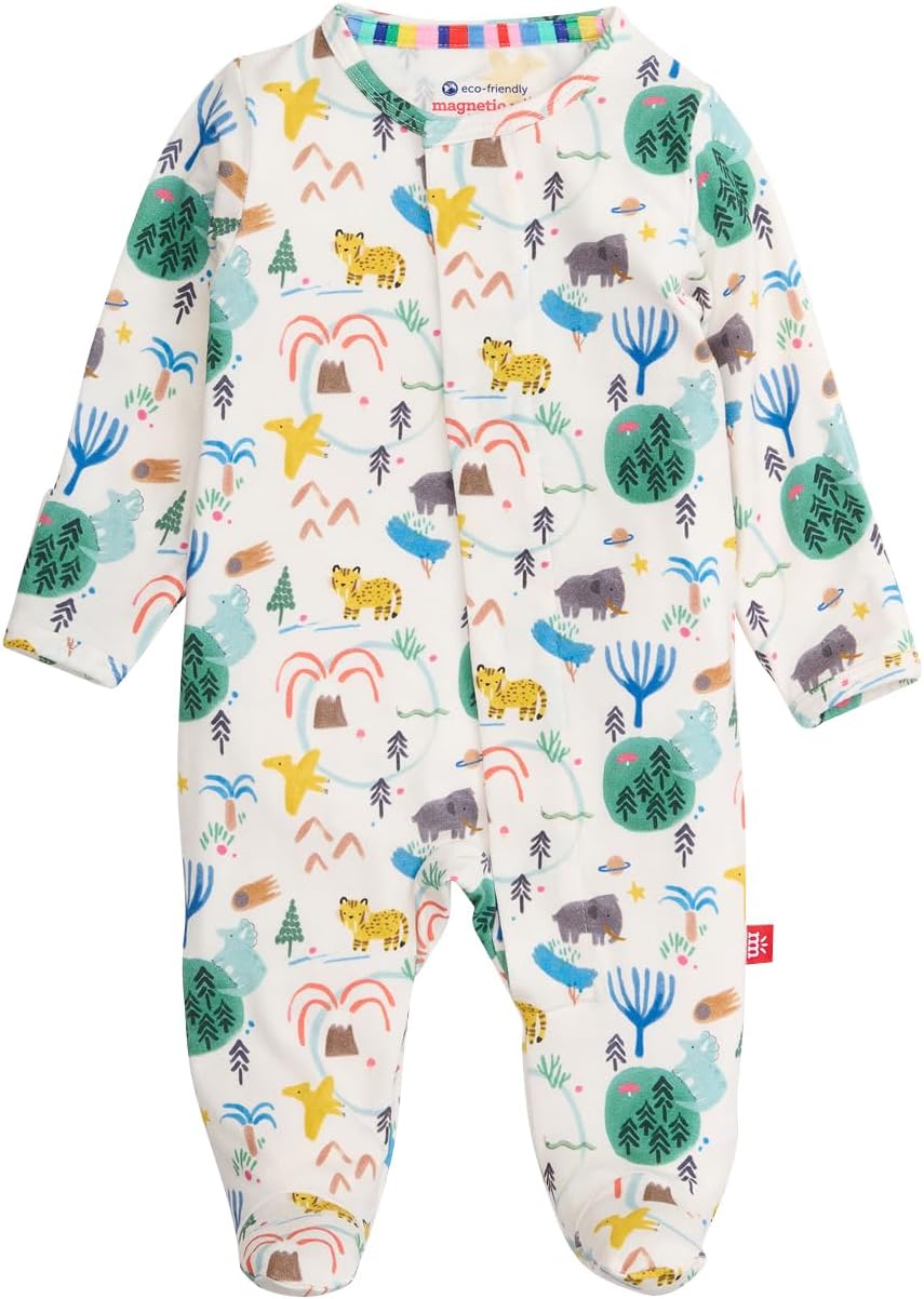 Magnetic Me Boys Modal Baby Footie Pajamas for Easy Dressing