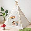 Teepee Tent with Starry Lights and Mat - Foldable Kids Playhouse