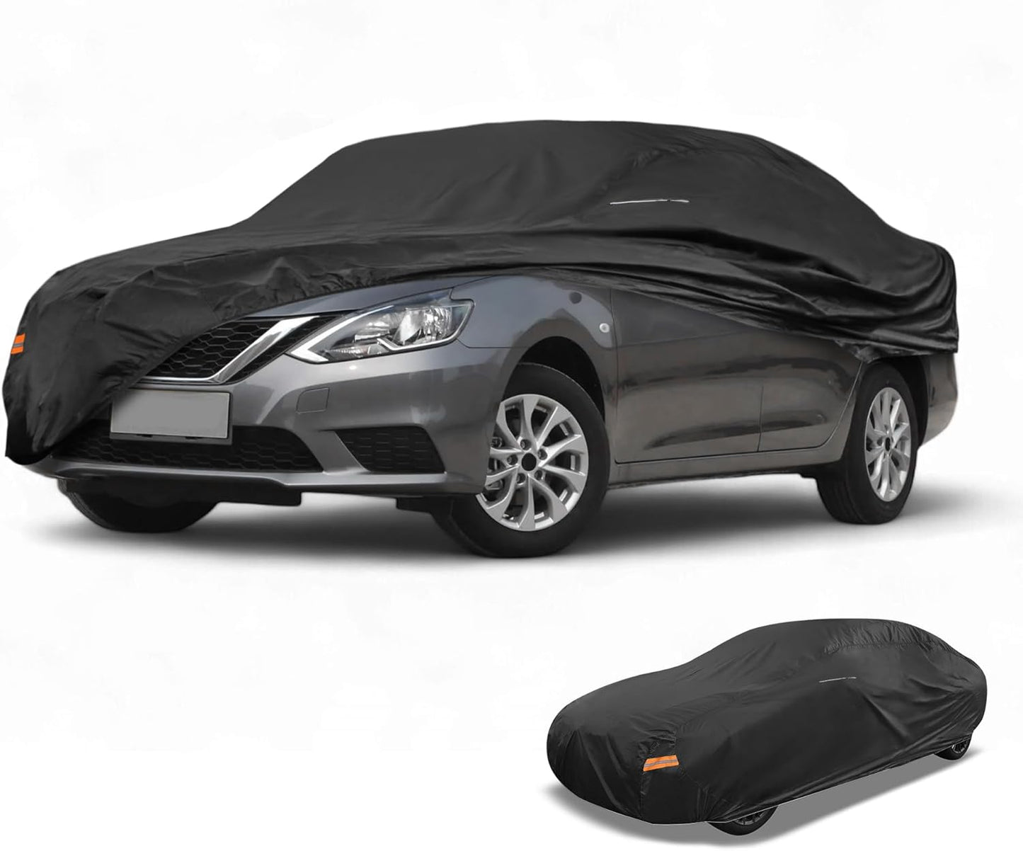 Waterproof Sedan Car Cover with Mirror Pockets - Protects from Rain, 192-208 -Partuto