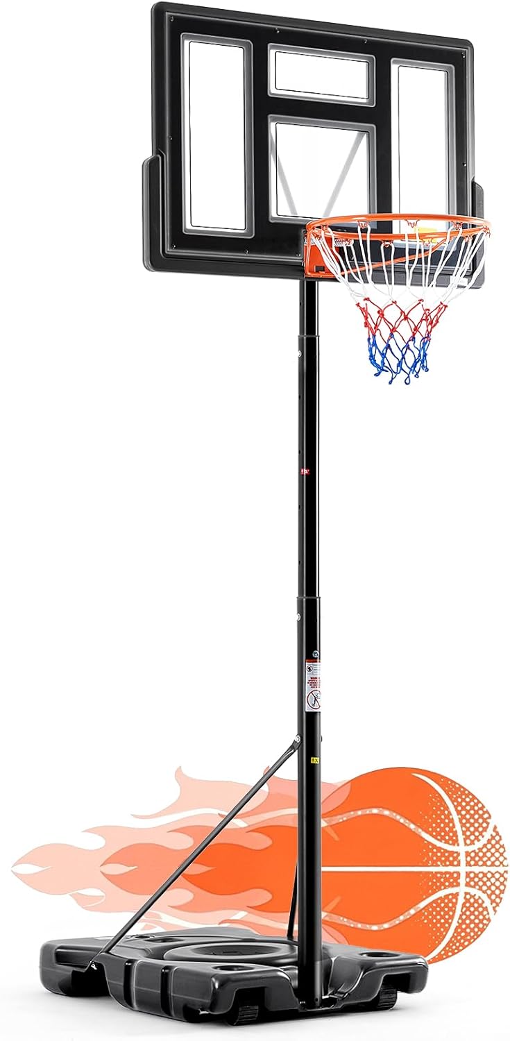 DUMOS 10FT Adjustable Height Portable Basketball Hoop for Fun