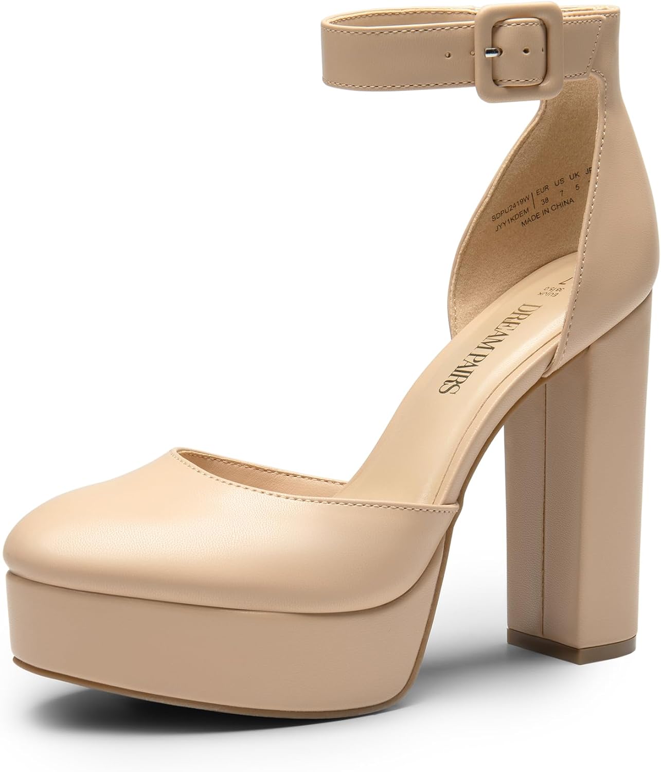 DREAM PAIRS Women's Platform High Chunky Heels for Weddings
