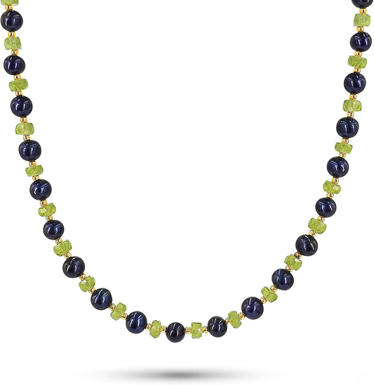 Real Pearls and Stone Strand Choker Necklace for Unique Gifts
