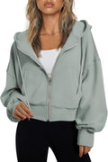 Trendy Queen Hoodies for Women Full Zip Cropped (Style 92HM)