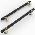 Amerdeco 10 Pack Knurled Matte Black Cabinet Pulls 10 in Hole Center