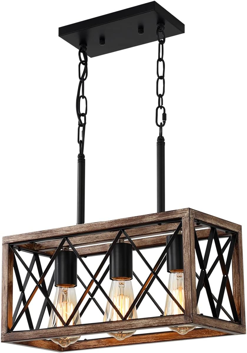KEESFU Farmhouse Kitchen Island Lighting with Adjustable Height