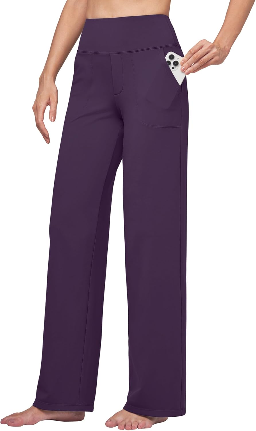 Willit Women's Yoga Pants Wide Leg Dress Work Pants with Pockets
