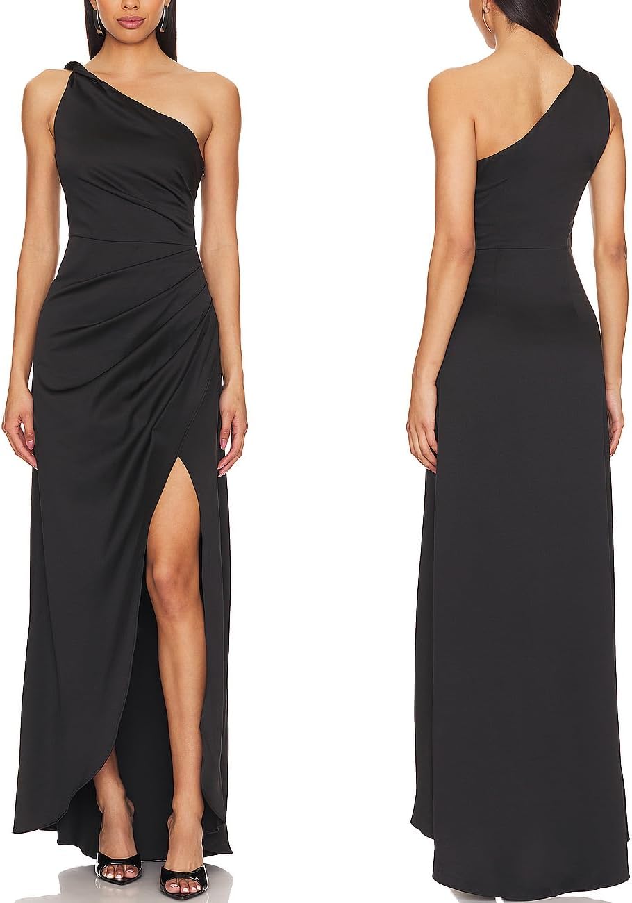 Capuffy Women's Sexy One Shoulder Long Formal Dress for Parties