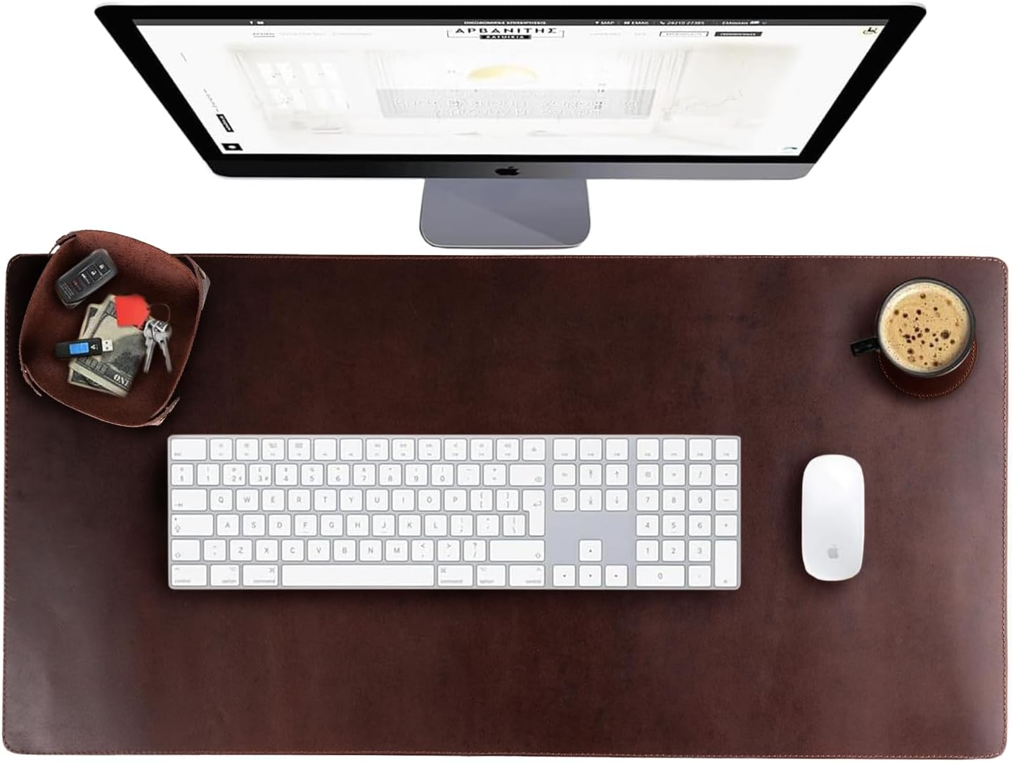 Premium Leather Desk Pad Set for Office and Gaming Needs