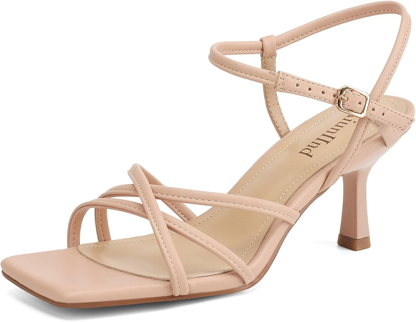 Women's Square Open Toe Kitten Heels for Comfy Weddings