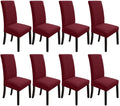 Stretch Dining Chair Slipcovers Set of 8 in Wine Red for Style