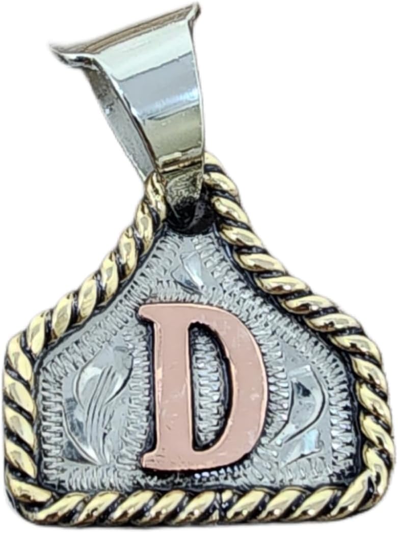 Handmade Cow Tag Copper Initial Necklace for Unique Style