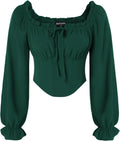 Renaissance Corset Top for Women Off Shoulder Long Sleeve - Elegant
