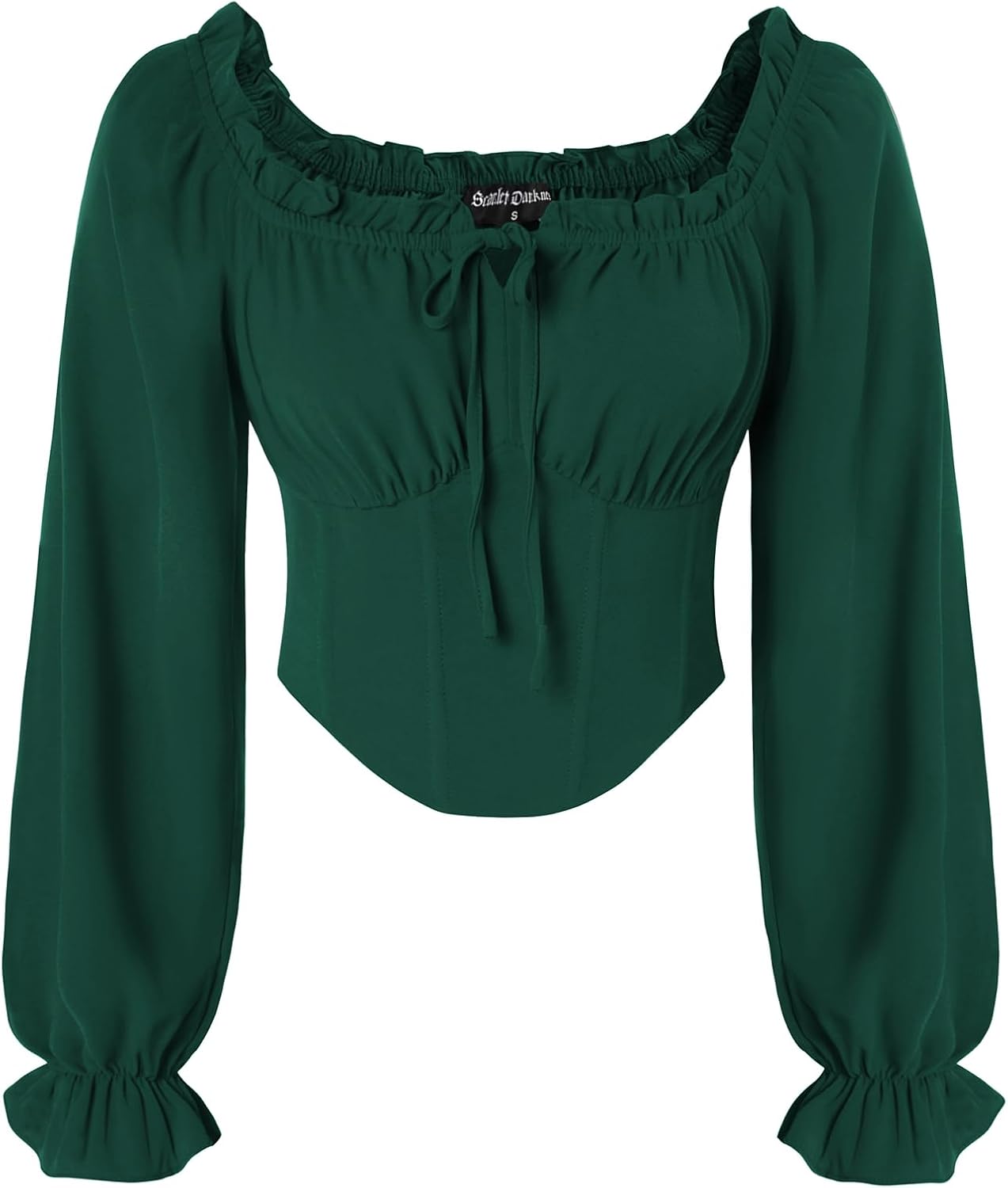 Scarlet Darkness Vintage Corset Tops for Women Renaissance Blouse